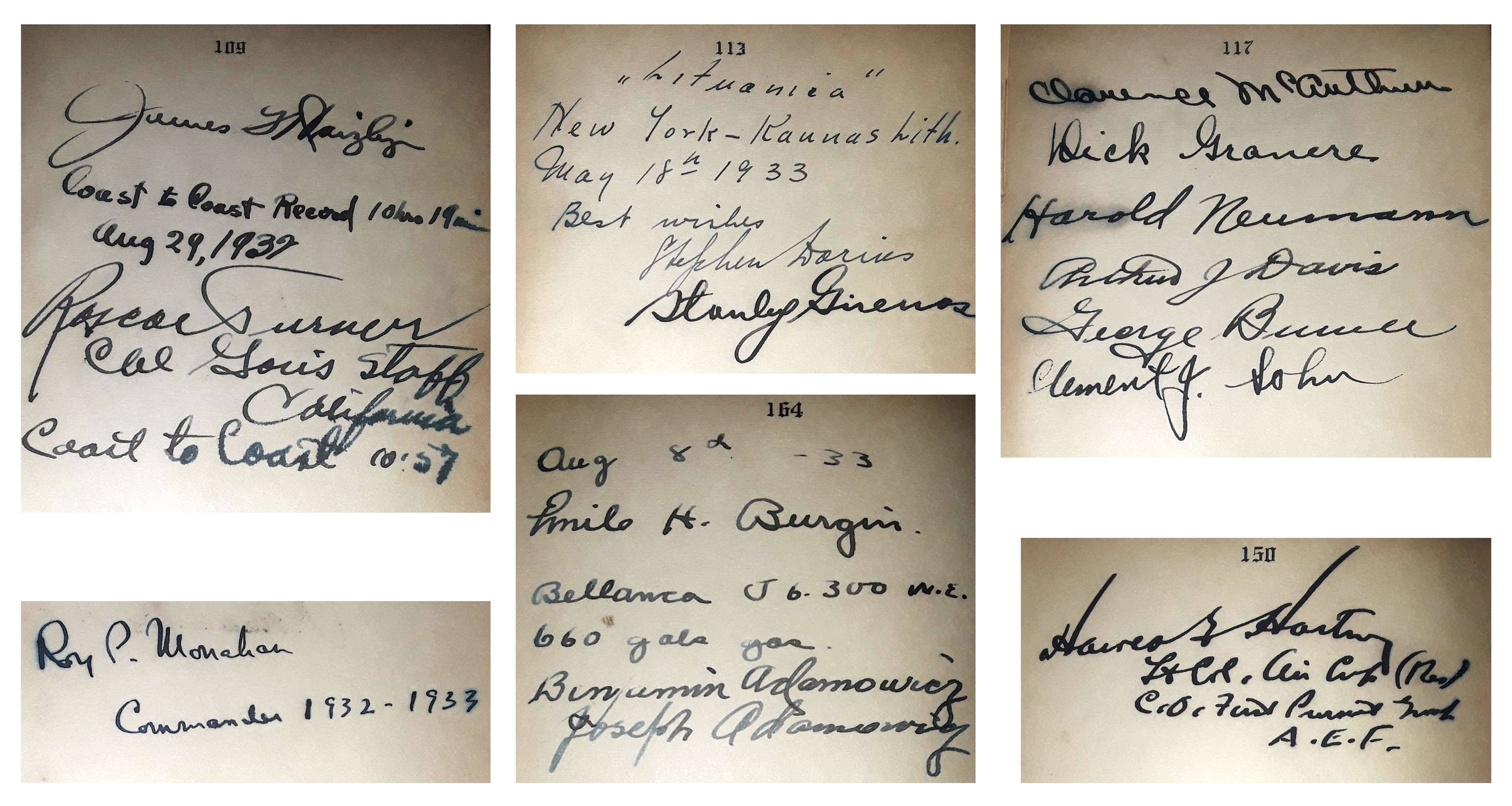 Roscoe Turner, Lithuania flight, group signatures